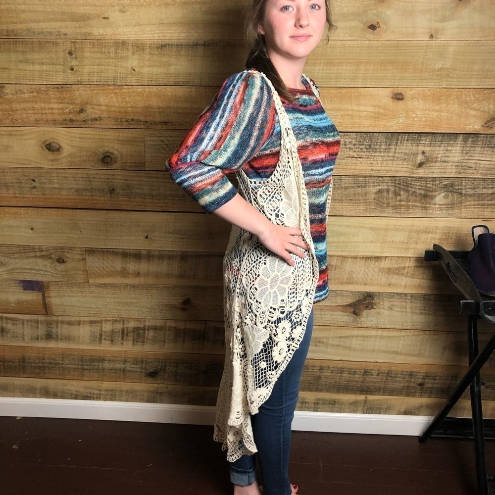 Crochet Lace boho style Cardigan - Picture 8 of 8